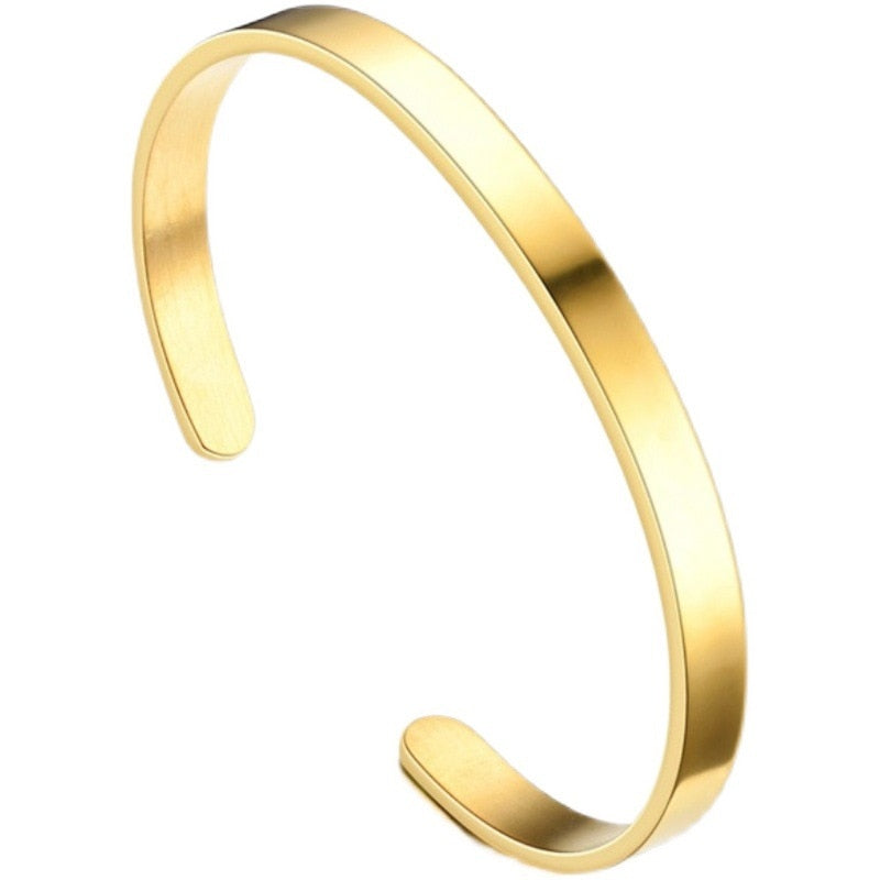 Bracelete Liso Minimalista Banhado a Ouro 18k