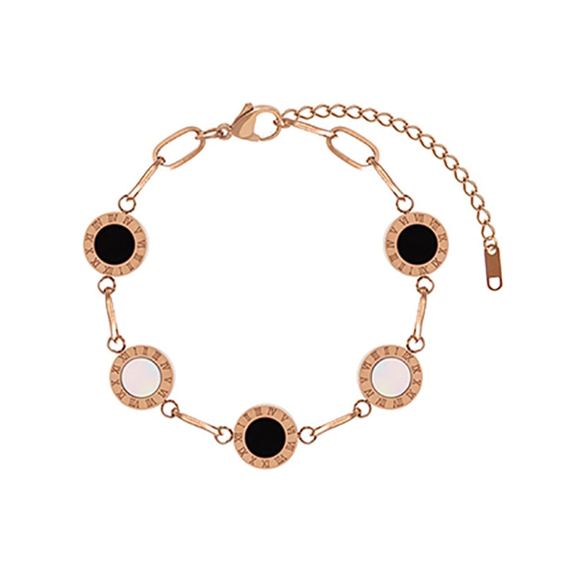 Pulseira Esferas Romanas Banhada a Ouro Rosé 