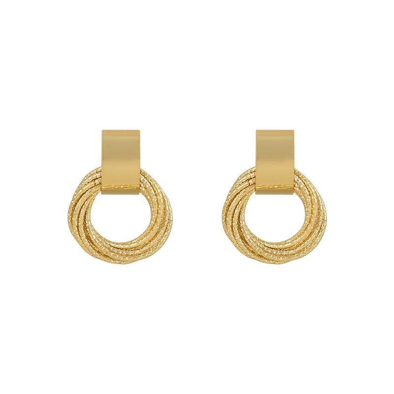 Brinco Pendente Circular Ouro 18k